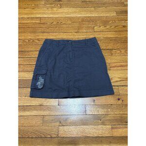 Title Nine Womens Skirt Size 8 Gray Stretch Cotton Canvas Cargo Pocket Mini